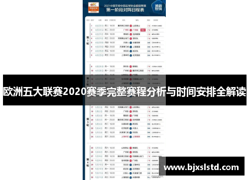 欧洲五大联赛2020赛季完整赛程分析与时间安排全解读
